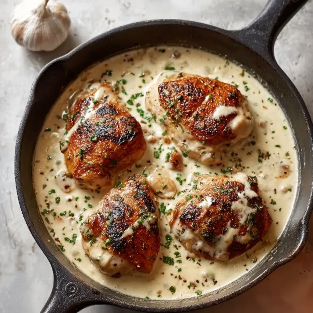 Creamy Garlic Chicken Skillet Recipe - Recipe Image