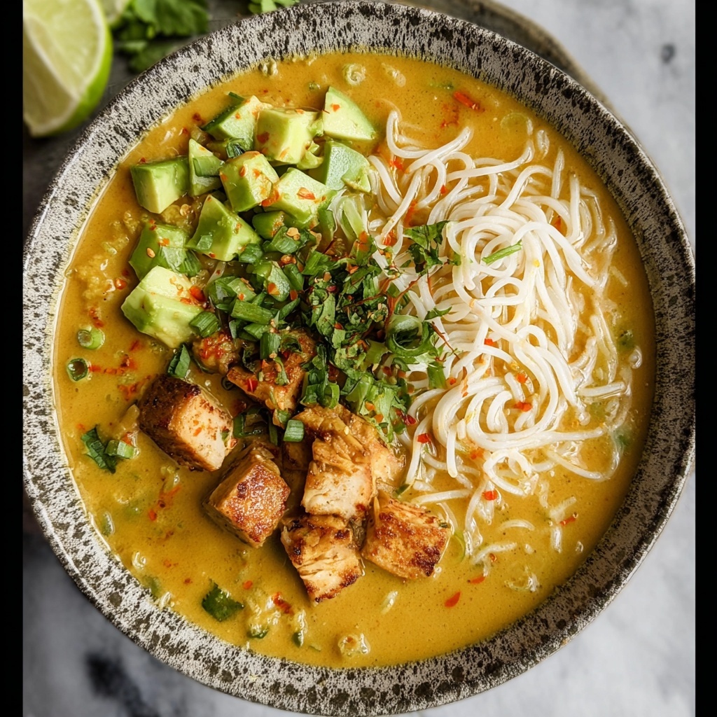 Golden Coconut Noodle Soup: A Flavor-Packed Vegan Delight Recipe - Recipe Image