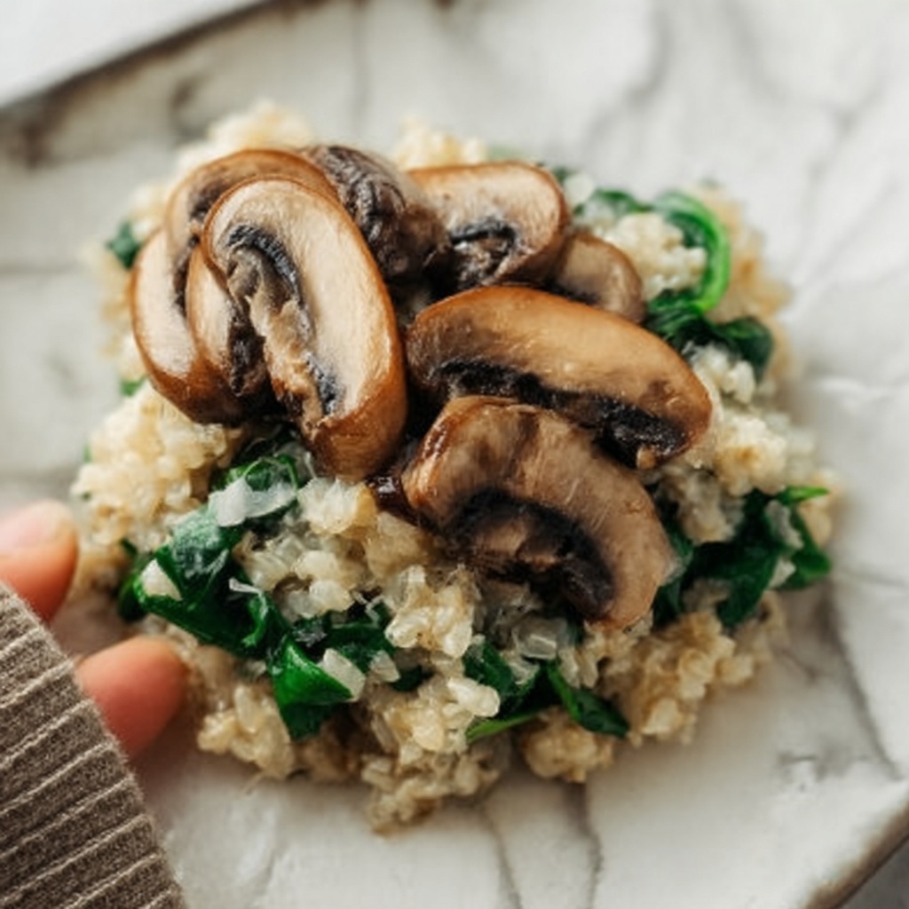 Low Carb Mushroom & Spinach Cauliflower Rice Recipe - Recipe Image