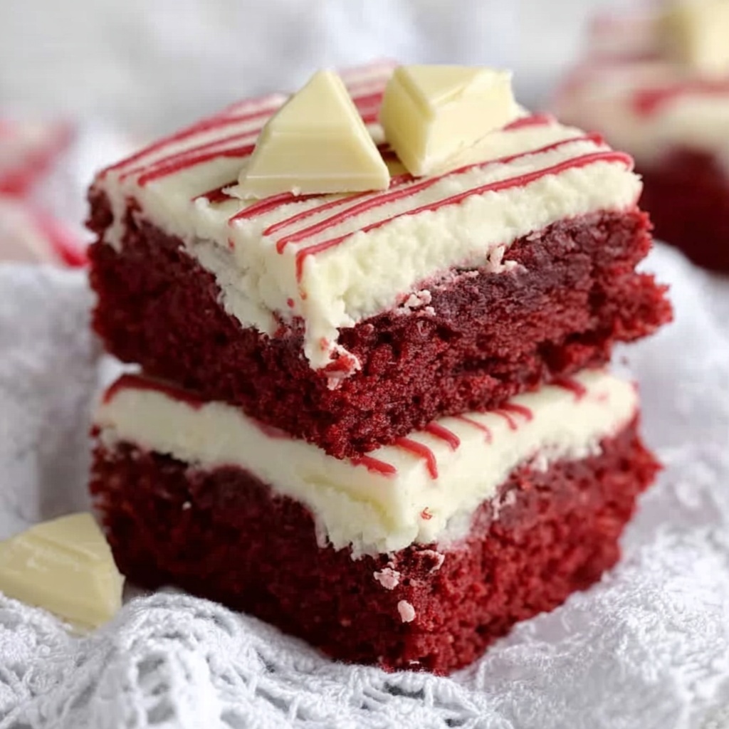 Red Velvet Brownies with White Chocolate Chips Recipe - Recipe Image