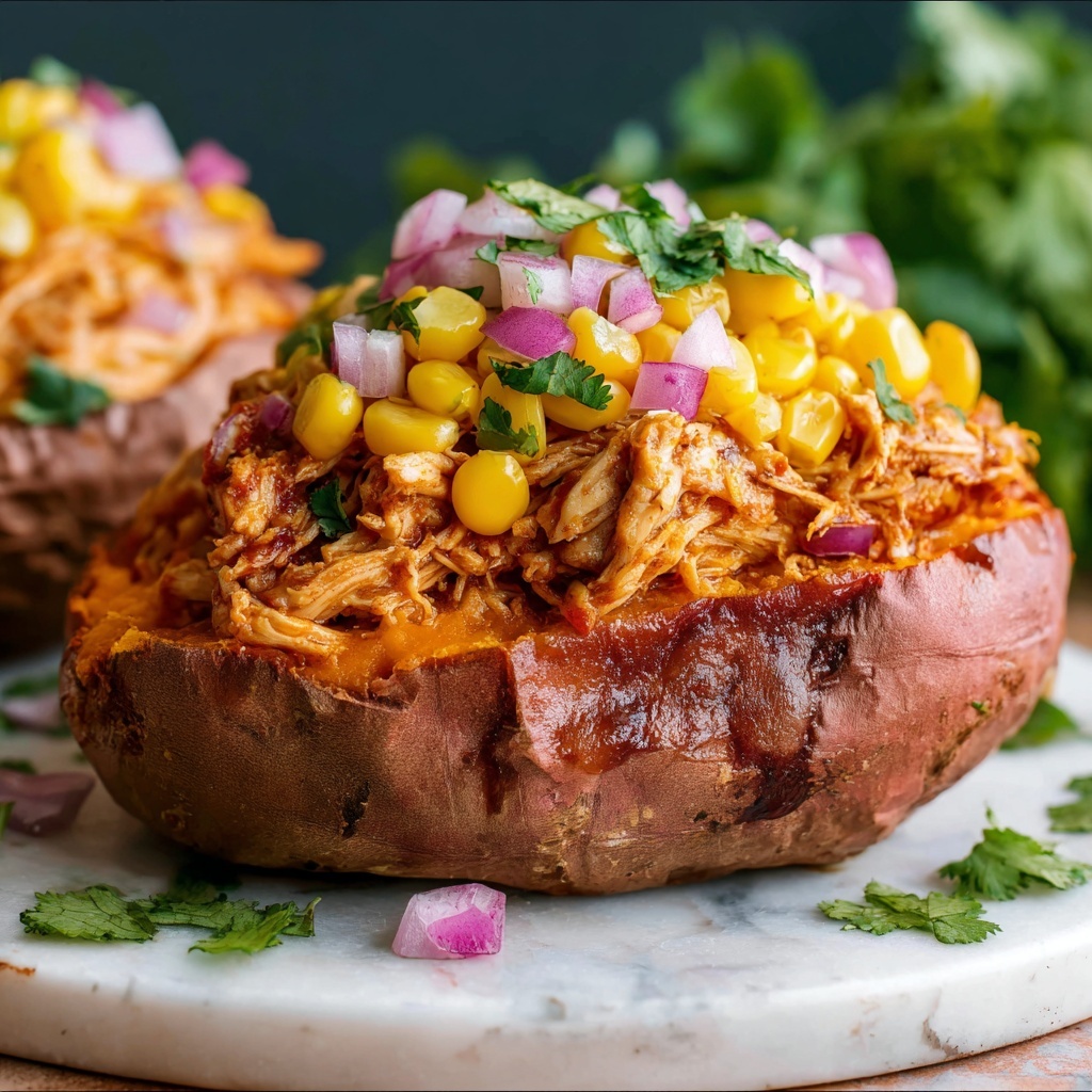 BBQ Chicken Stuffed Sweet Potatoes Recipe - Recipe Image