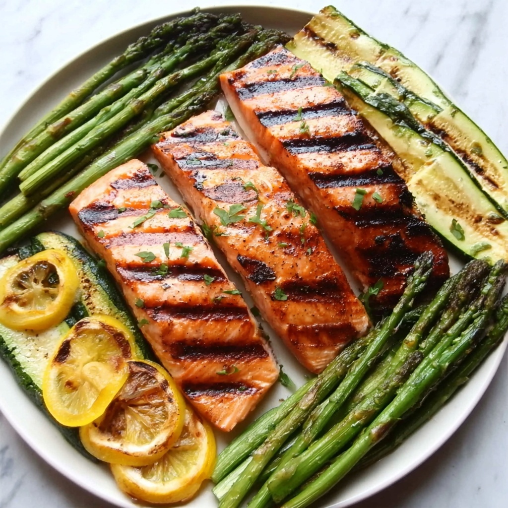 Grilled Salmon & Vegetables Recipe - Recipe Image