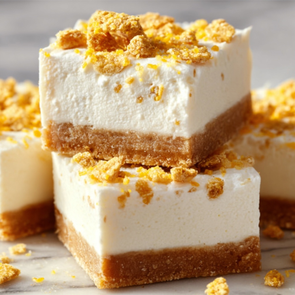 No-Bake Lemon Ricotta Cheesecake Bars Recipe - Recipe Image