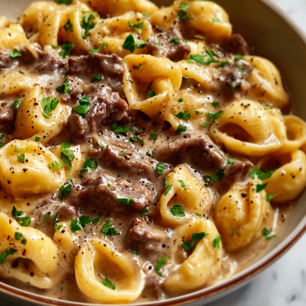Philly Cheesesteak Tortellini Recipe - Recipe Image