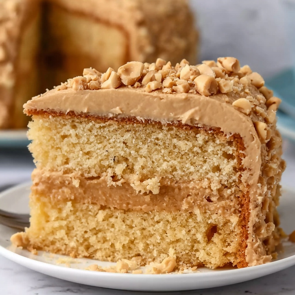 Old-Fashioned Peanut Butter Cake with Creamy Frosting Recipe - Recipe Image