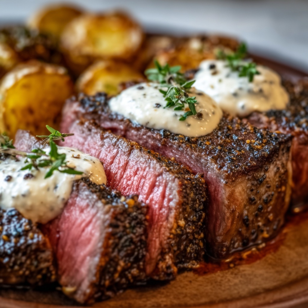 Roasted Beef Tenderloin with Creamy Horseradish Sauce Recipe - Recipe Image