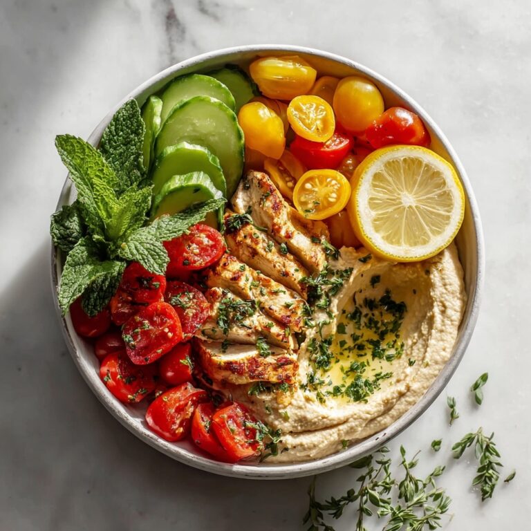 Lemon Herb Hummus Chicken Bowls Recipe