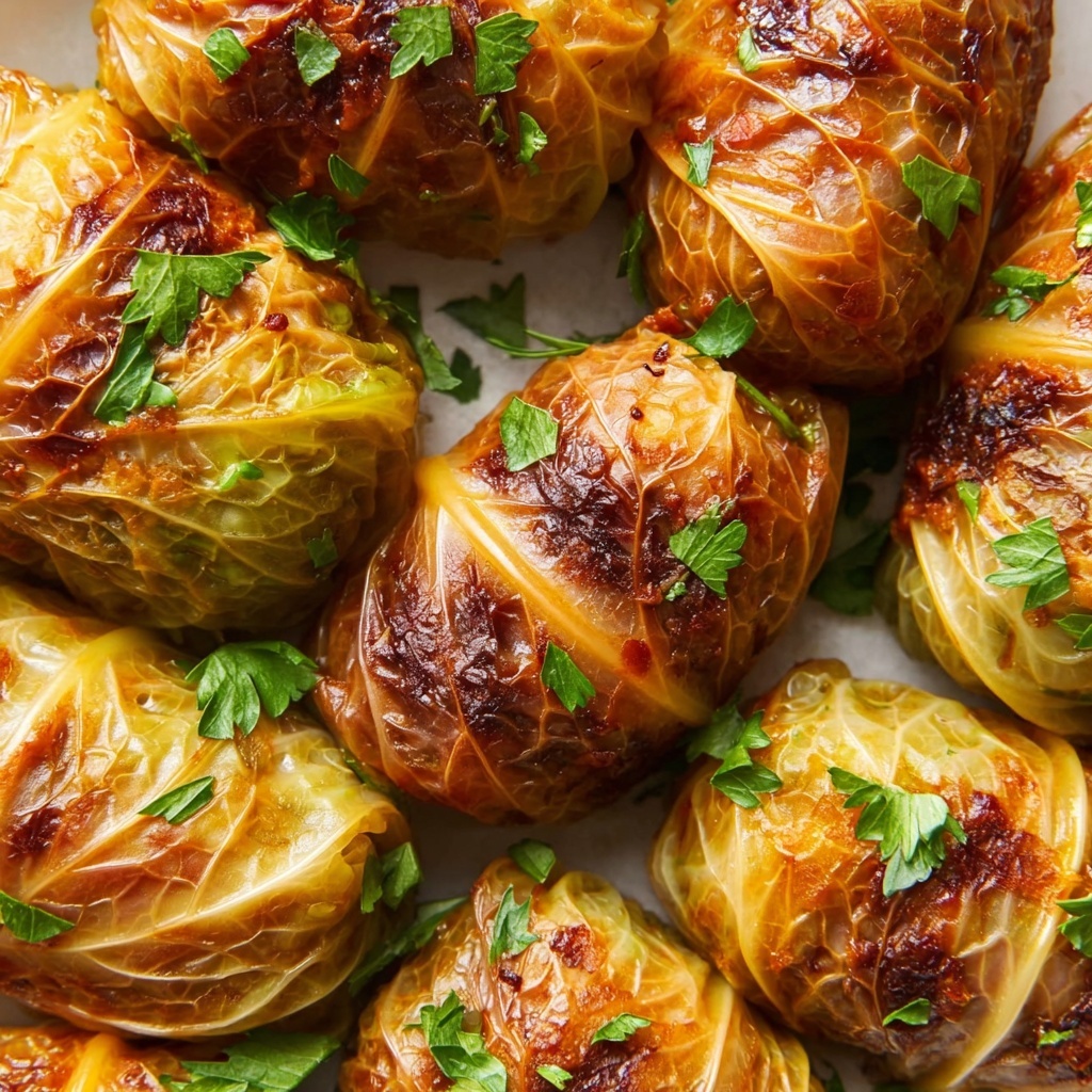 Stuffed Cabbage Rolls with Tomato Sauce and Herbs Recipe - Recipe Image