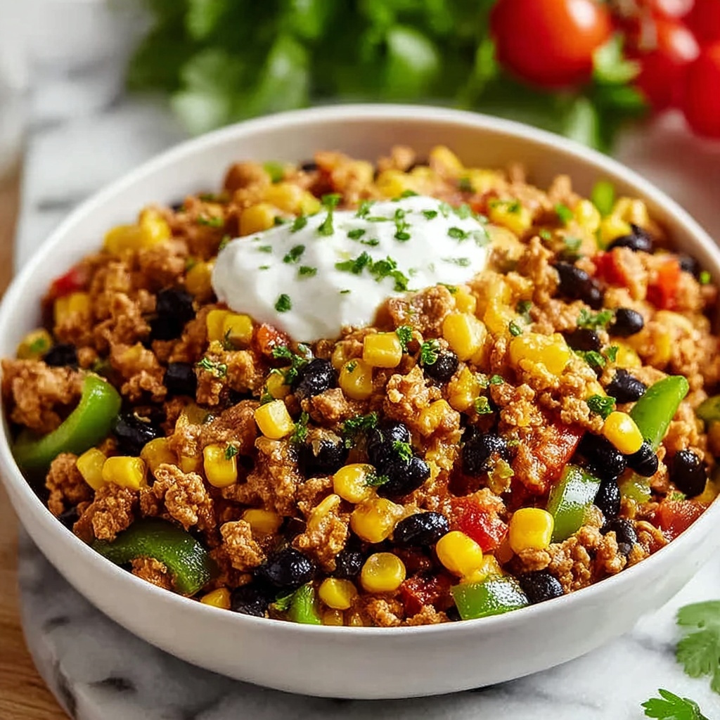 Easy Ground Turkey Taco Skillet (One-Pan Meal) Recipe - Recipe Image