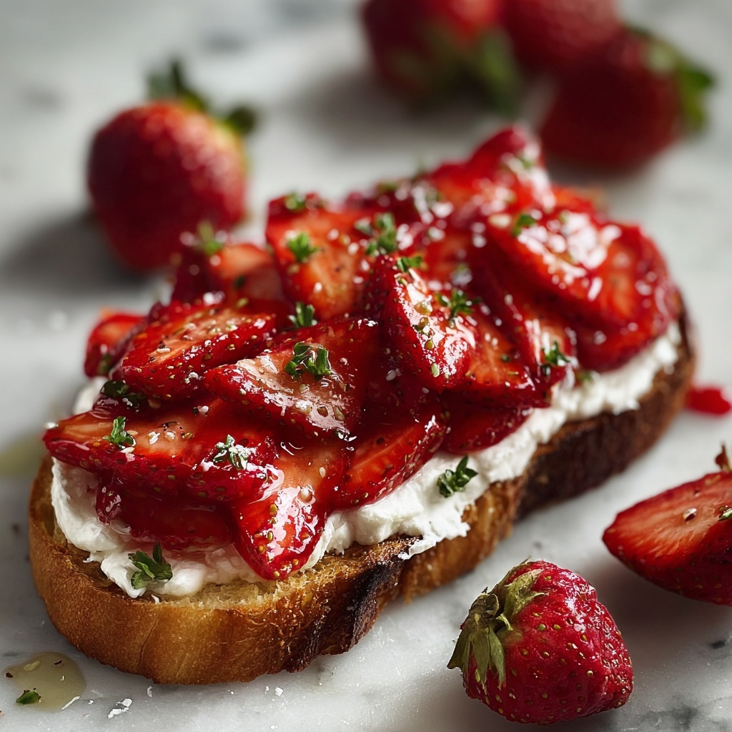 Roasted Strawberry Whipped Ricotta Toast Recipe - Recipe Image