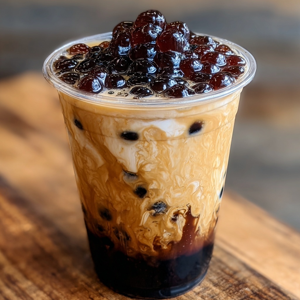 Cozy Red Bean & Black Sesame Milk Tea for Refreshing Sips Recipe - Recipe Image