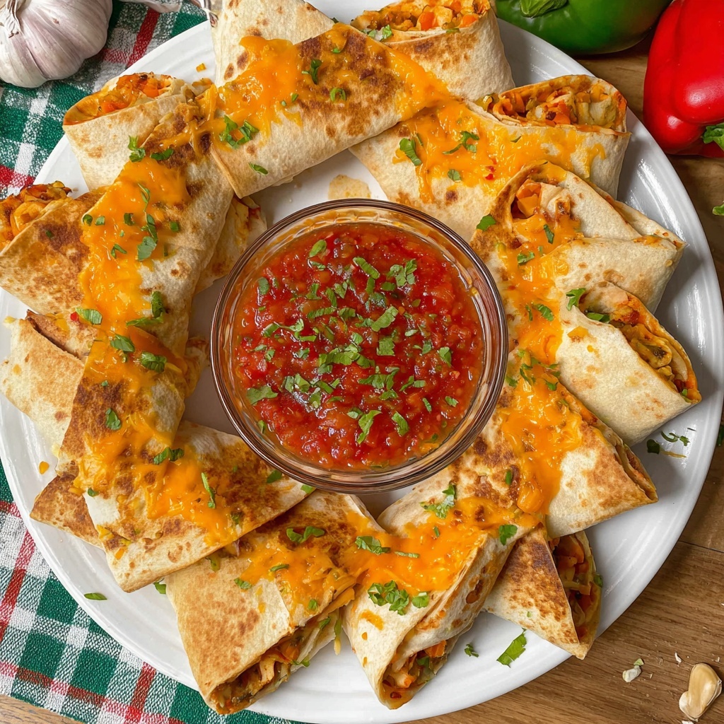 Blooming Chicken Quesadilla Ring Recipe - Recipe Image