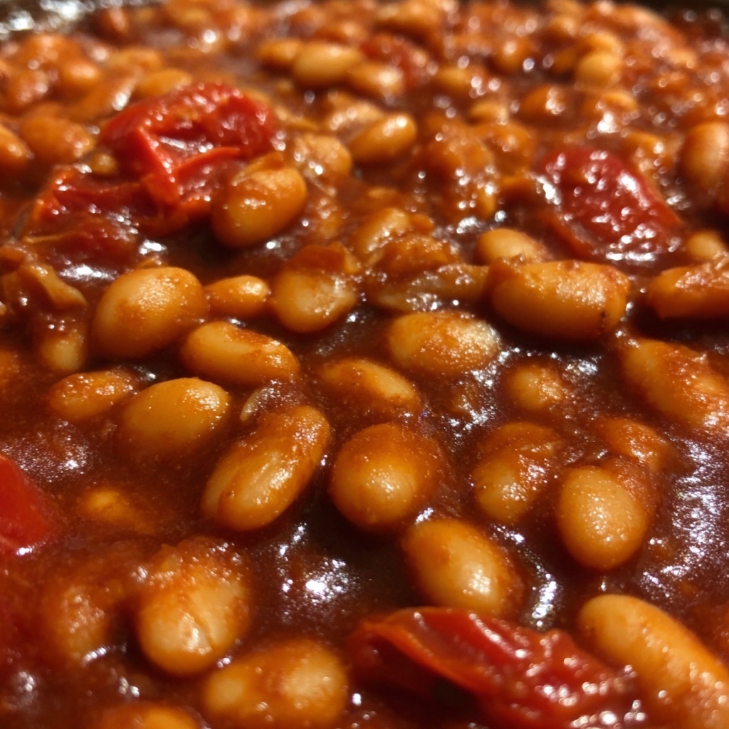 Saucy Smoky Baked Beans Recipe - Recipe Image