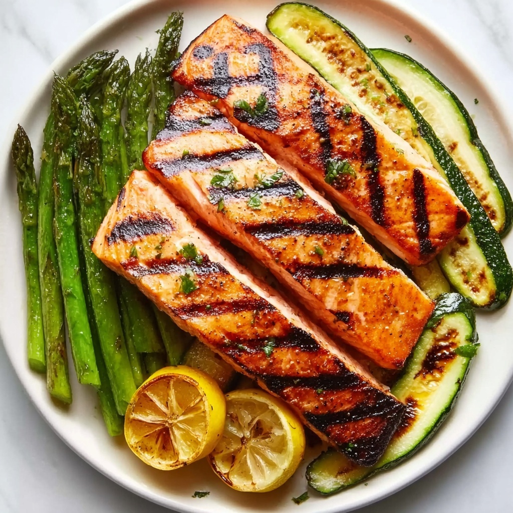 Grilled Salmon & Vegetables Recipe - Recipe Image
