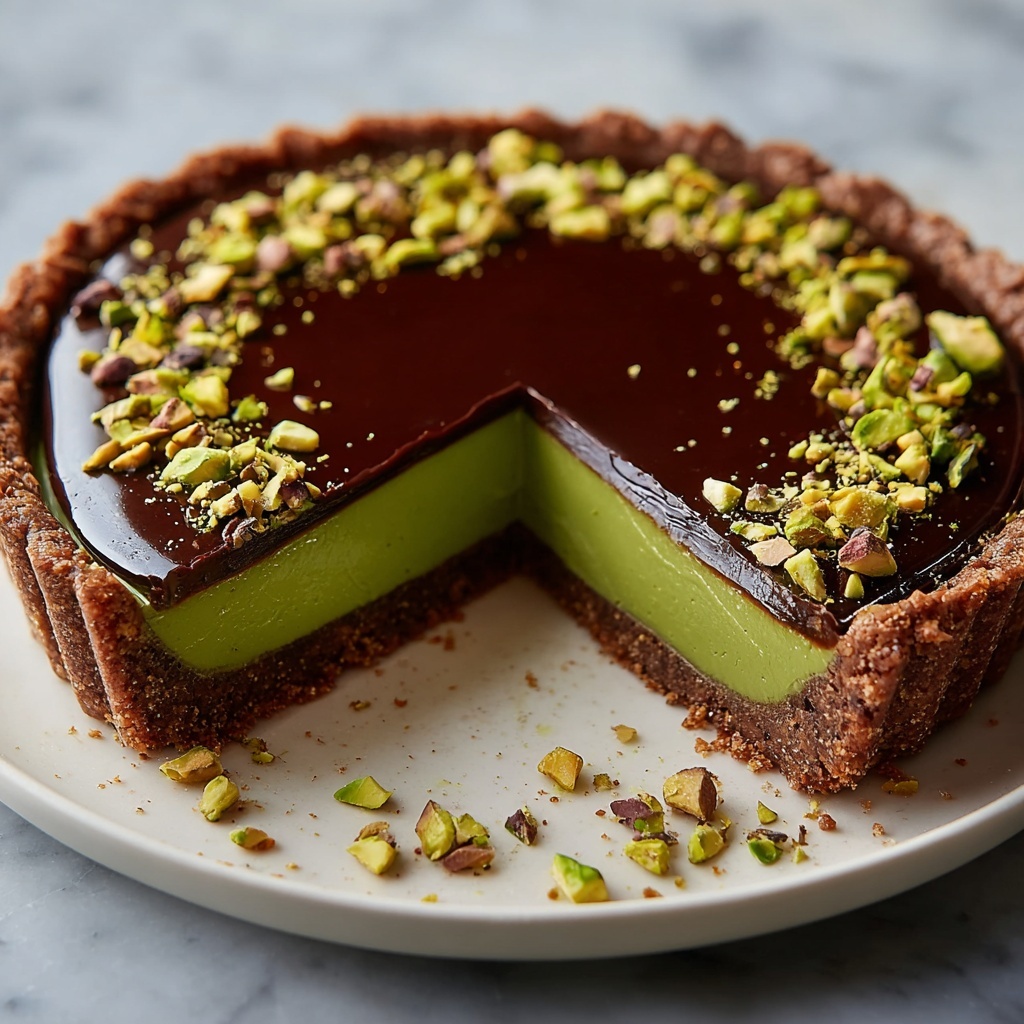 Chocolate Pistachio Ganache Tart Recipe - Recipe Image
