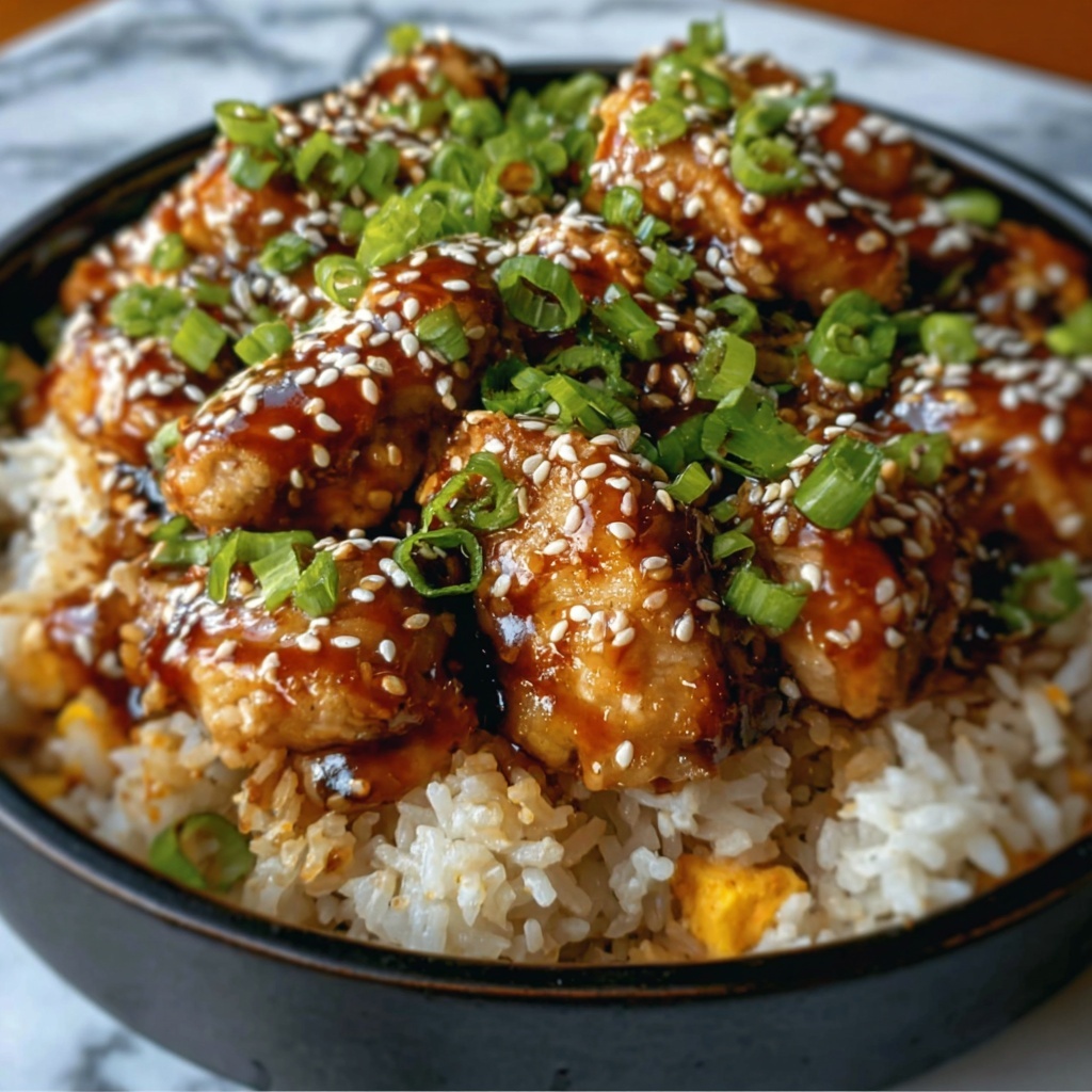 Sticky Garlic Chicken Fried Rice Recipe - Recipe Image