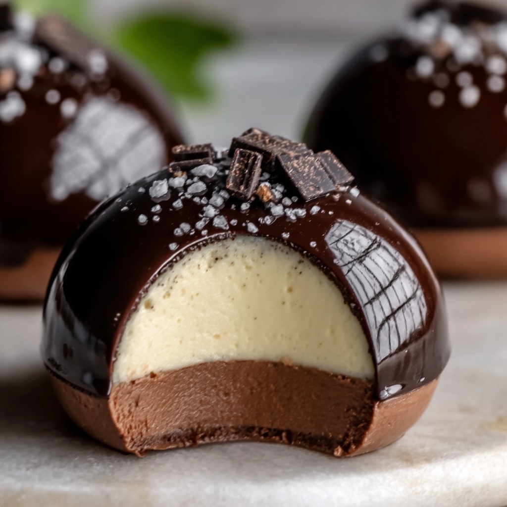 Salted Caramel Chocolate Mousse Domes Recipe - Recipe Image