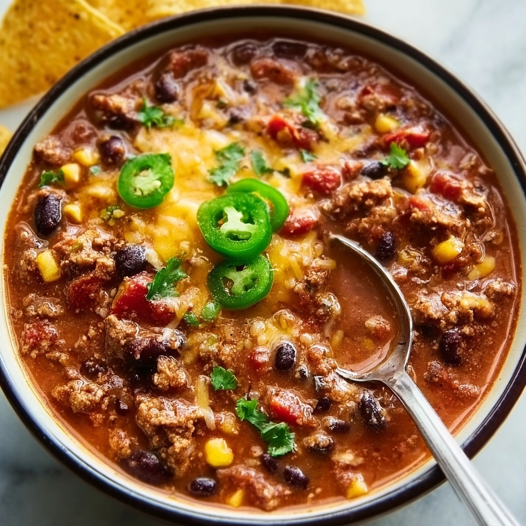 Cheesy Enchilada Chili Recipe - Recipe Image