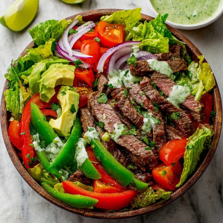 Steak Fajita Salad with Creamy Cilantro Lime Dressing Recipe