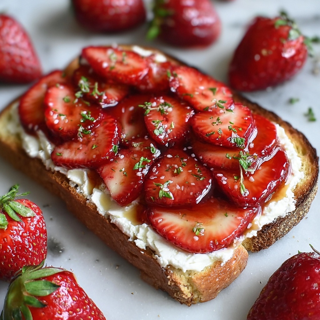 Roasted Strawberry Whipped Ricotta Toast Recipe - Recipe Image