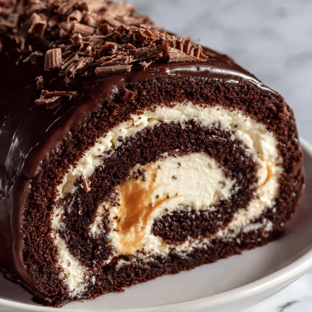 Triple Chocolate Roll Cake Recipe - Recipe Image