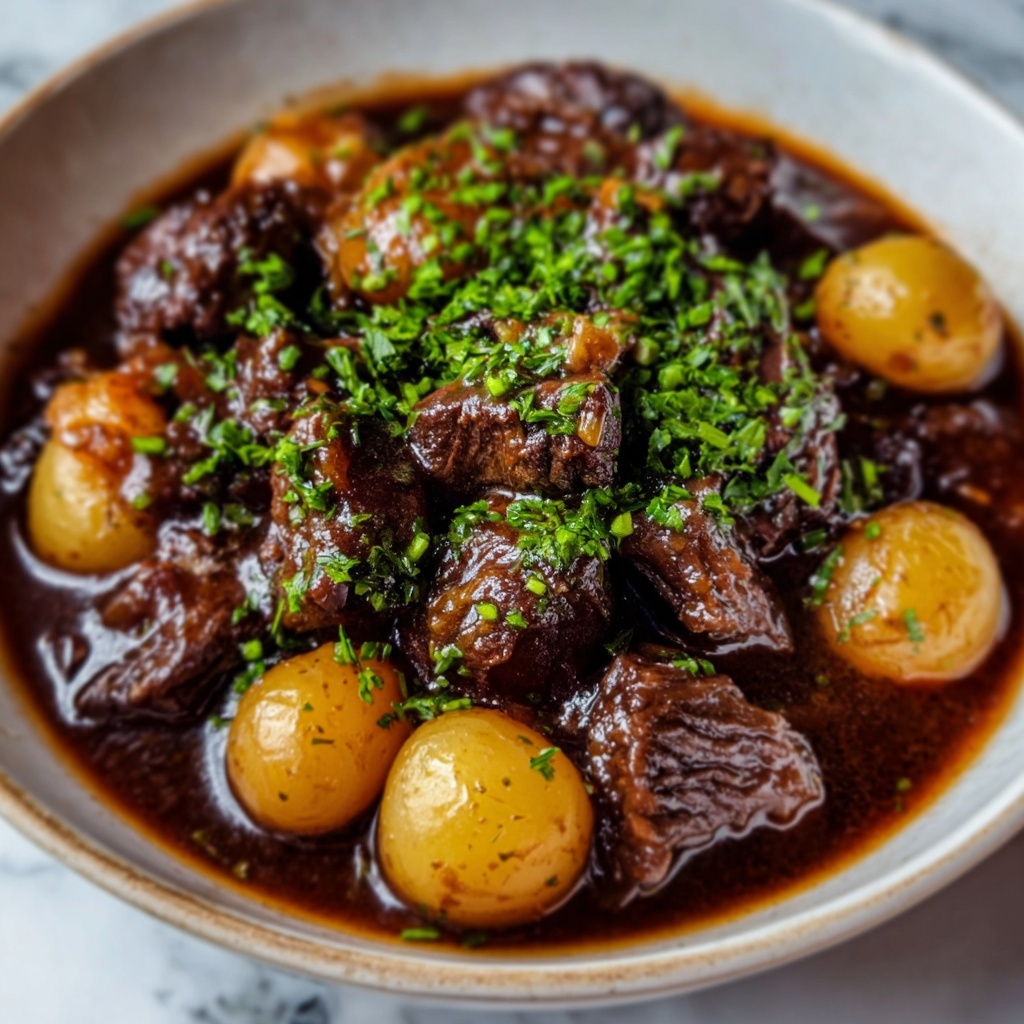 Slow-Cooked Beef Bourguignon Recipe - Recipe Image