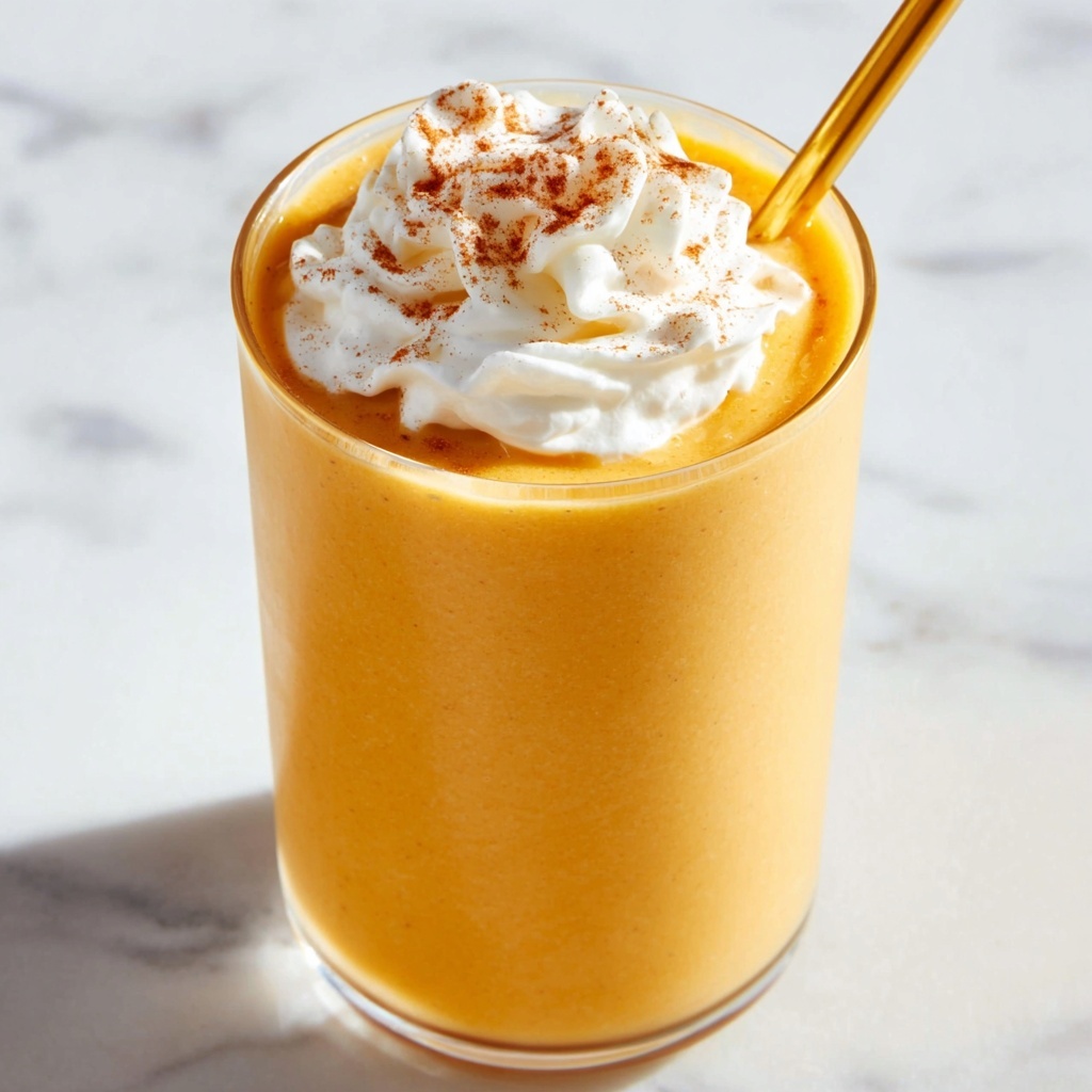 Creamy Pumpkin Smoothie with White Chocolate Hazelnut and Greek Yogurt Recipe - Recipe Image