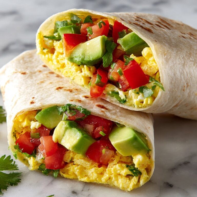Low Carb Breakfast Burrito with Eggs, Avocado, and Sautéed Vegetables Recipe