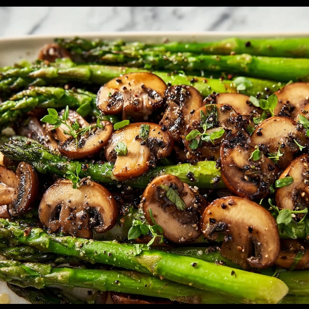 Sautéed Asparagus and Mushrooms Recipe - Recipe Image