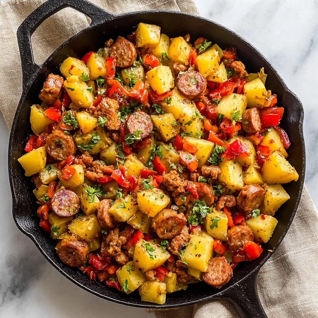 Fried Potatoes and Sausage Skillet: The Ultimate Comfort Dish Recipe - Recipe Image