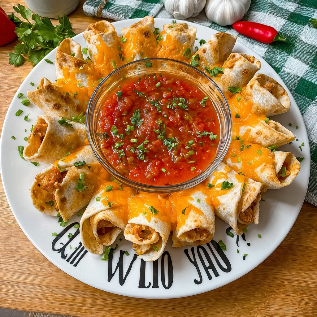 Blooming Chicken Quesadilla Ring Recipe - Recipe Image