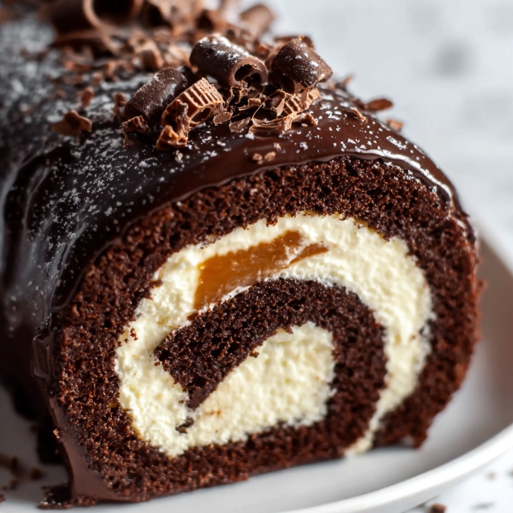 Triple Chocolate Roll Cake Recipe - Recipe Image
