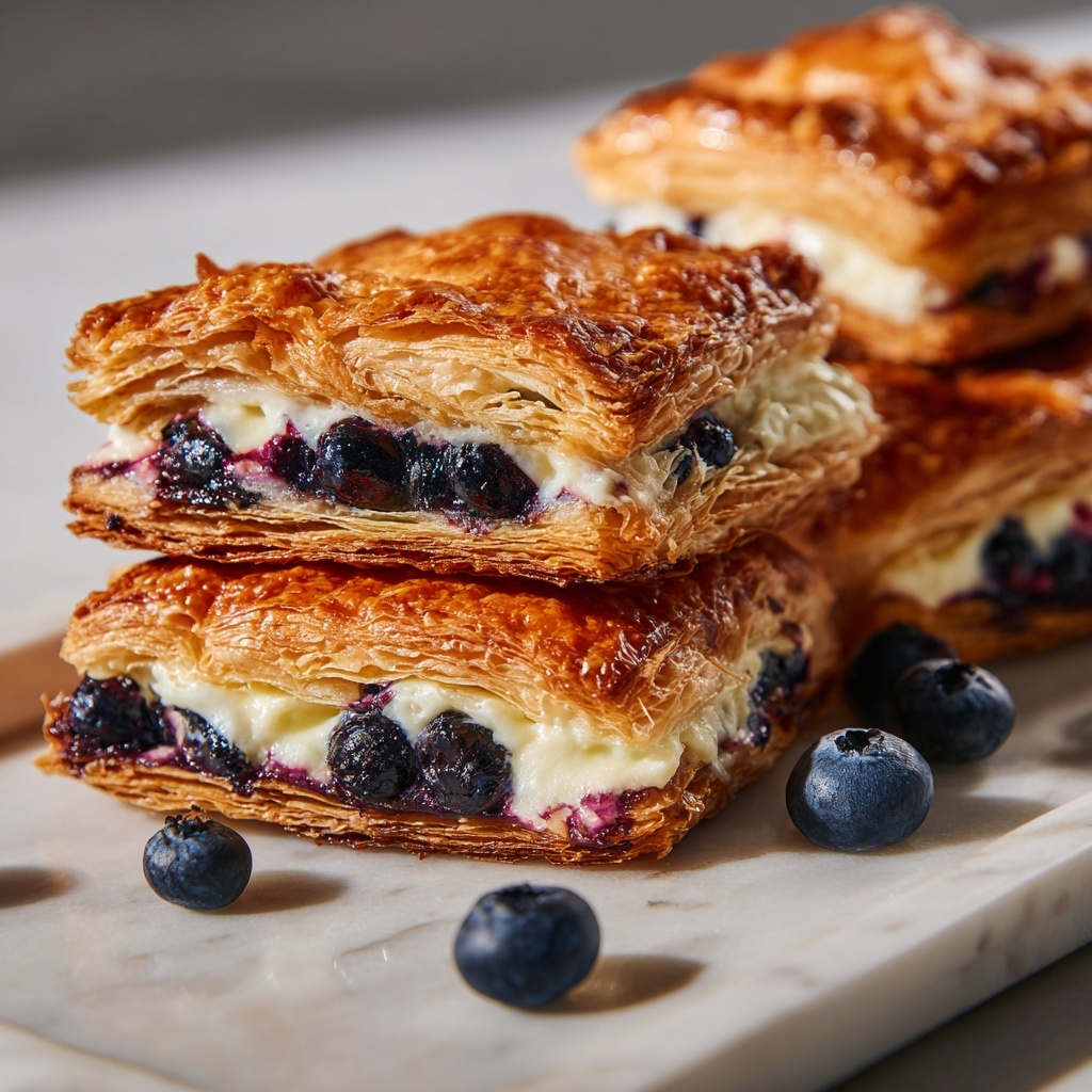 Blueberry Cream Cheese Puff Pastry Recipe - Recipe Image
