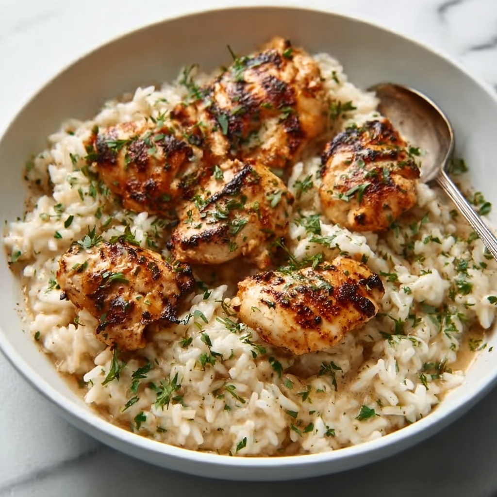 Creamy Herb Chicken Over Basmati Rice Recipe - Recipe Image