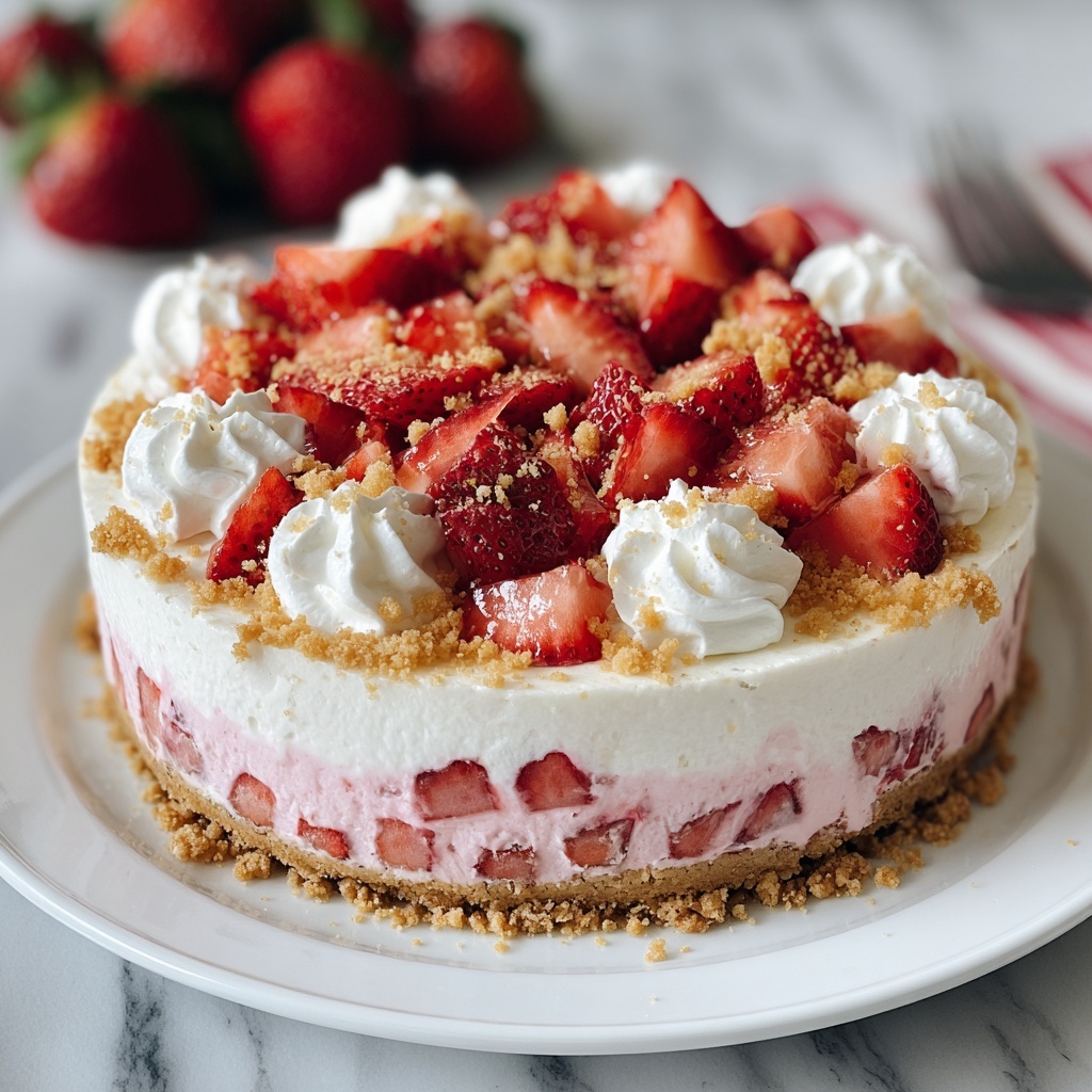 Strawberry Crunch Cheesecake Recipe - Recipe Image