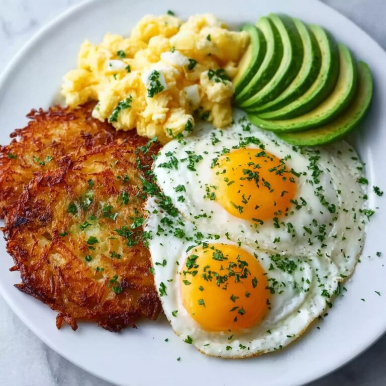 Loaded Hash Browns with Scrambled Eggs and Fresh Toppings Recipe